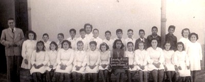 Alumnos de la Escuela Nº 688 de Laguna Paiva en 1947